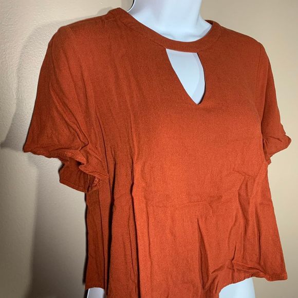 (2 for $20) Elodie Rust Orange Blouse Size S   V#57 - Picture 5 of 6